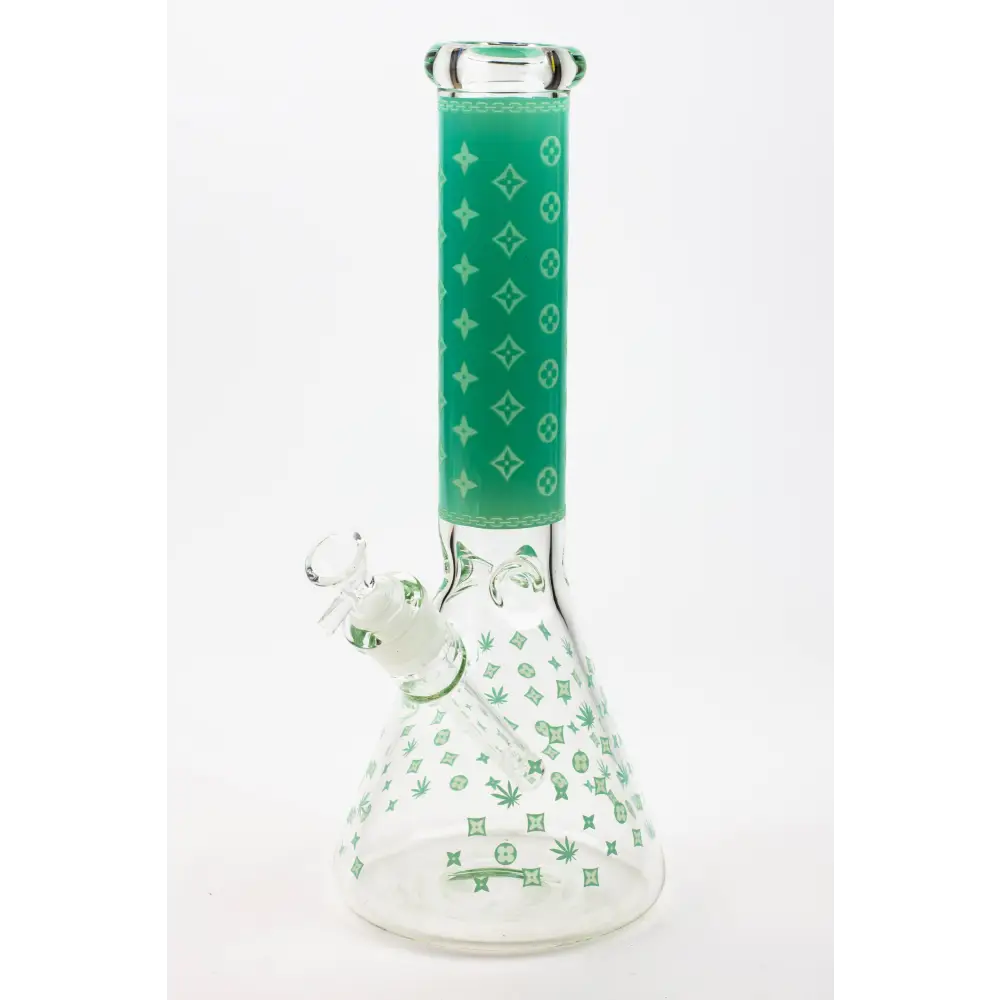 14" Luxury Patten Glow in the dark 7 mm glass bong [A24]_10