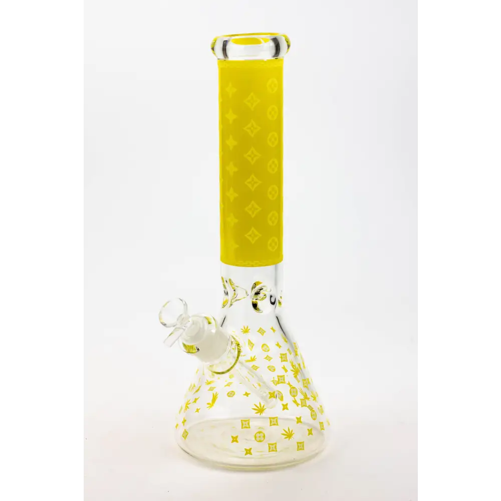 14" Luxury Patten Glow in the dark 7 mm glass bong [A24]_12