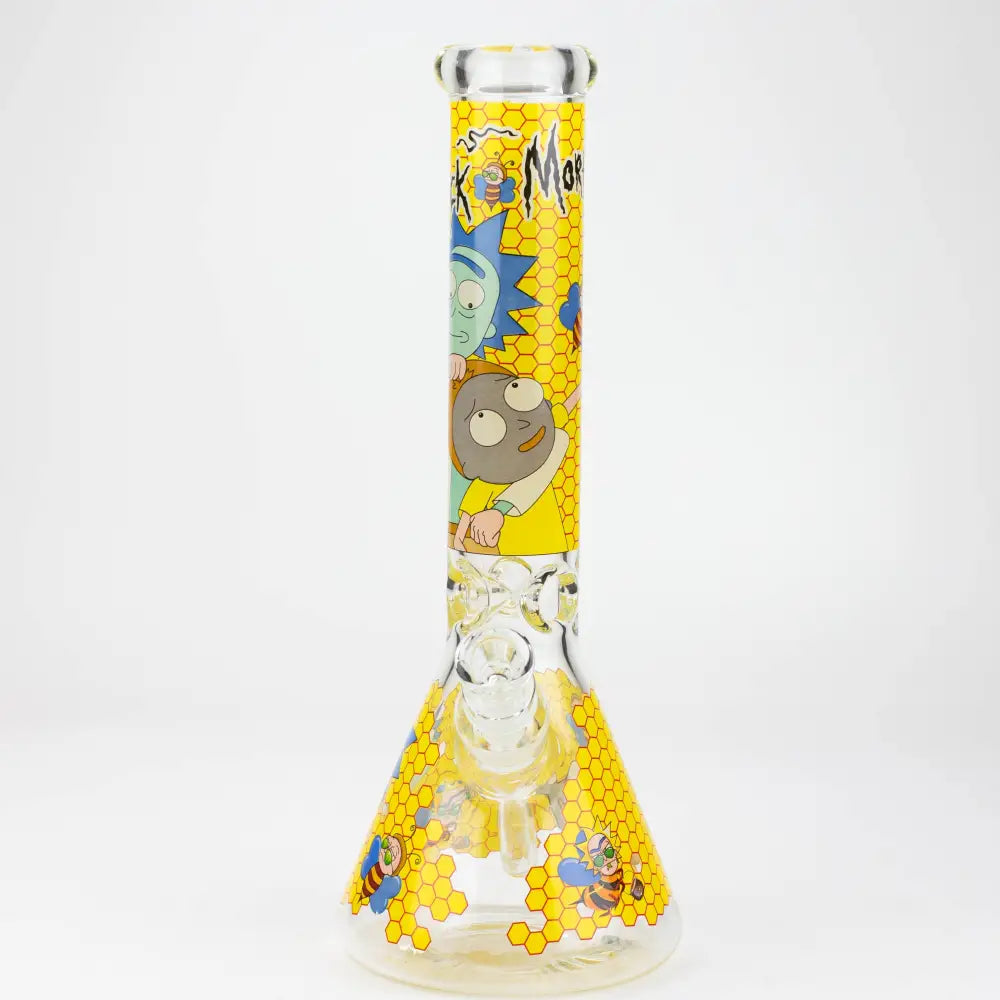 14" RM decal 7 mm glass water bong_4