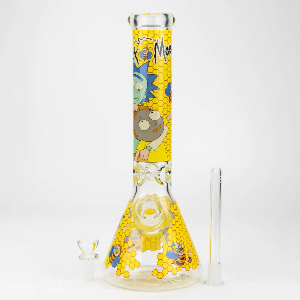 14" RM decal 7 mm glass water bong_9