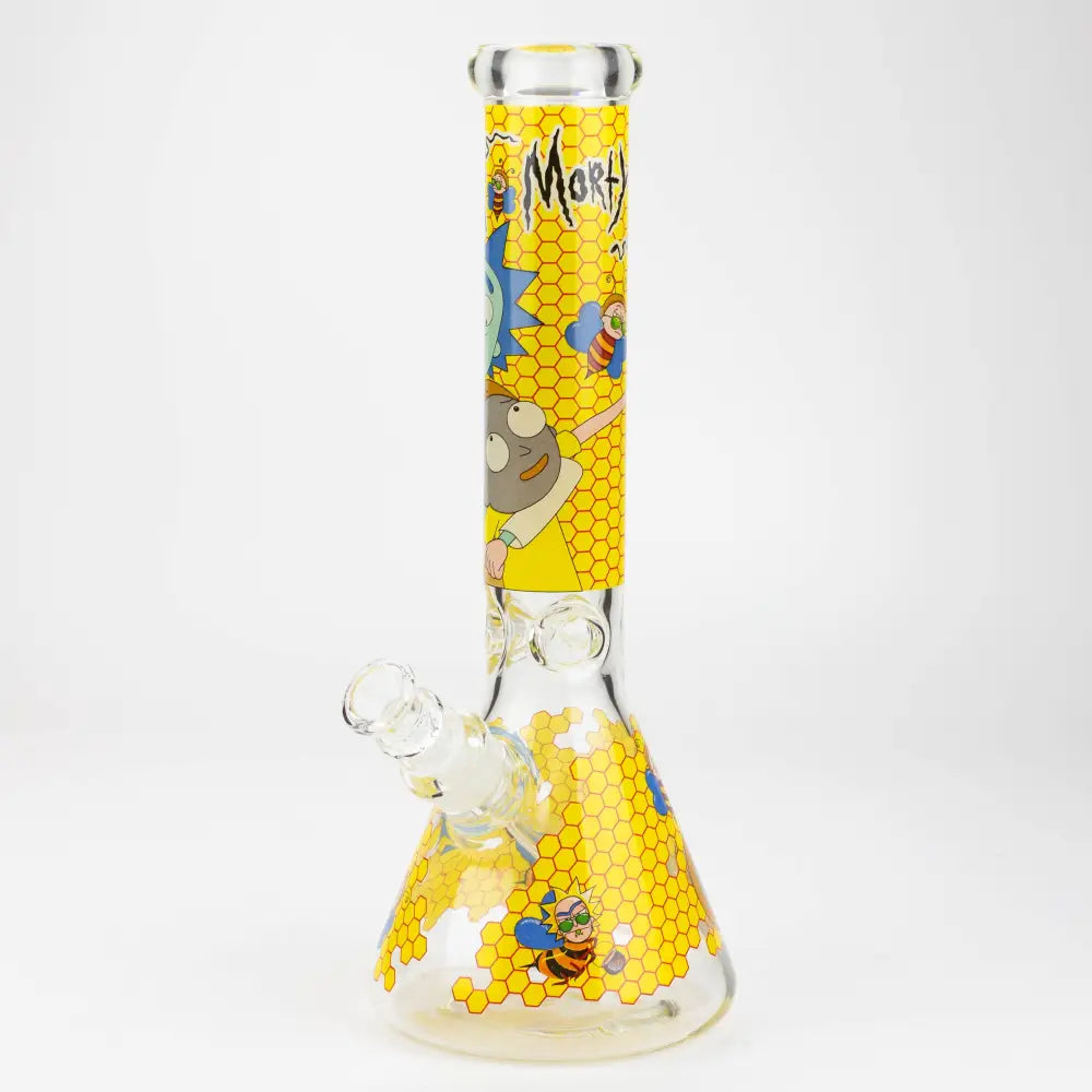 14" RM decal 7 mm glass water bong_2