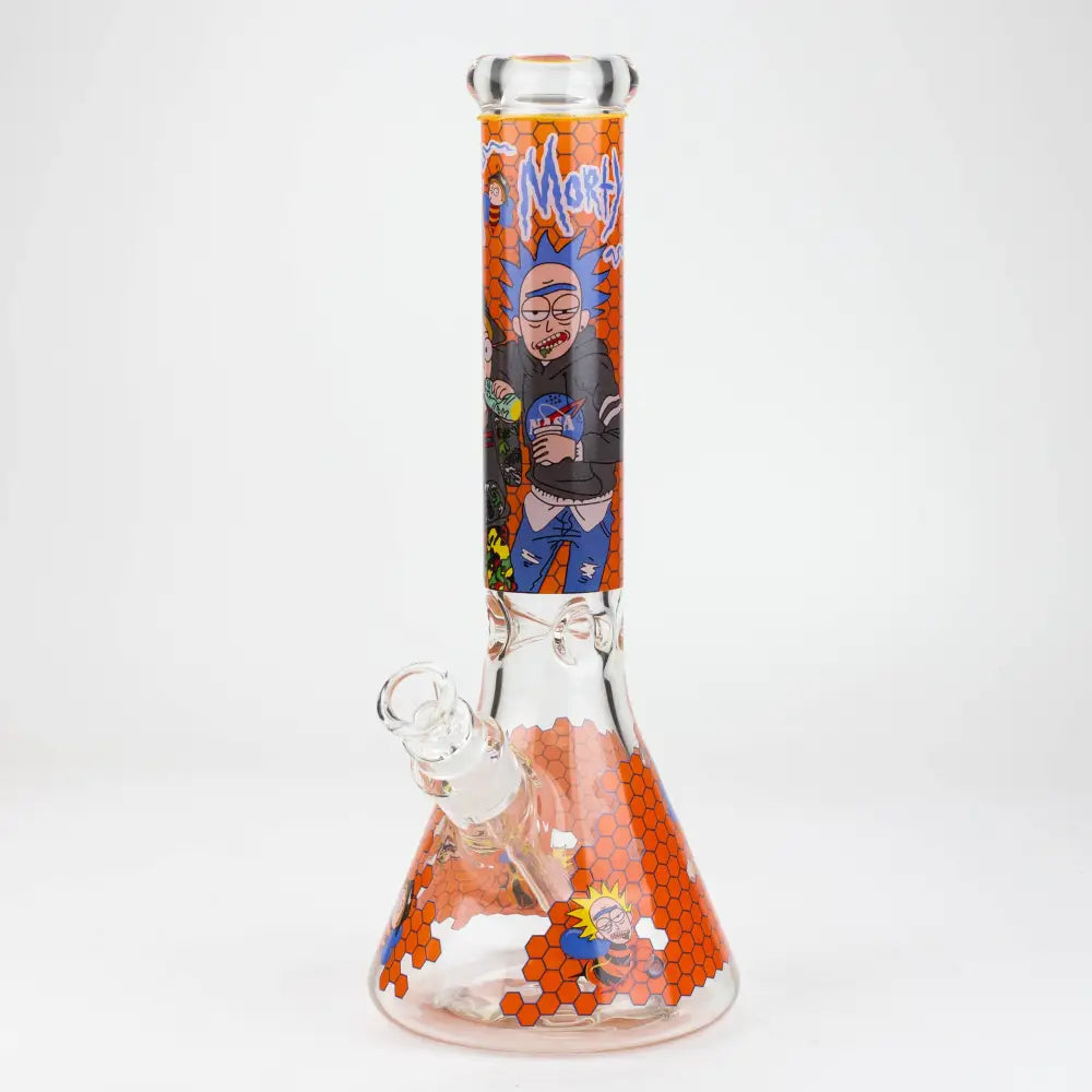 14" RM decal 7 mm glass water bong_3