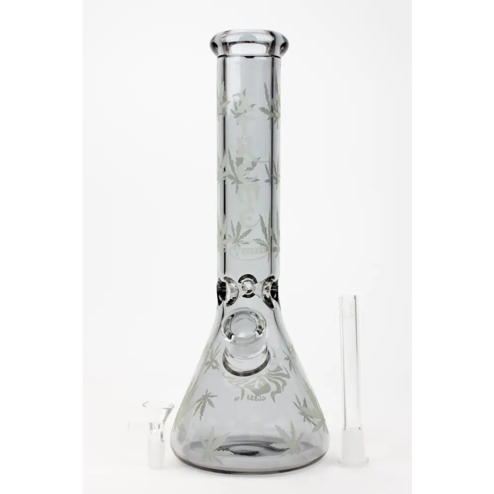 14" XTREME Glass / 7 mm / Leaf Electroplated Glass beaker Bong_1