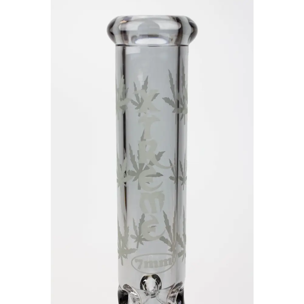 14" XTREME Glass / 7 mm / Leaf Electroplated Glass beaker Bong_4