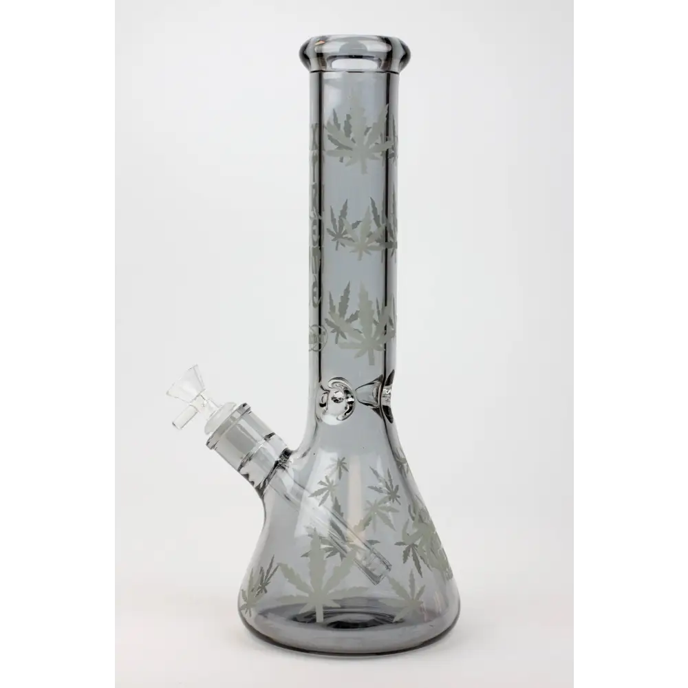 14" XTREME Glass / 7 mm / Leaf Electroplated Glass beaker Bong_3