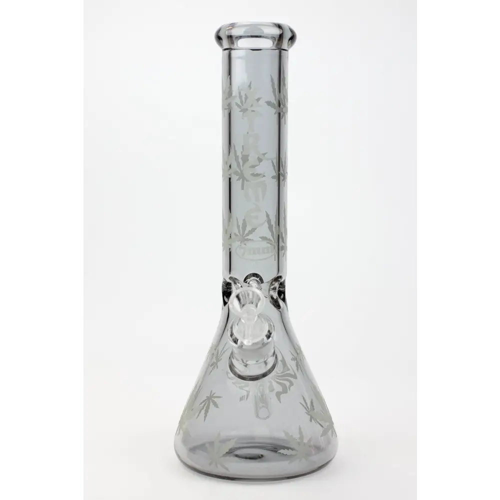 14" XTREME Glass / 7 mm / Leaf Electroplated Glass beaker Bong_2