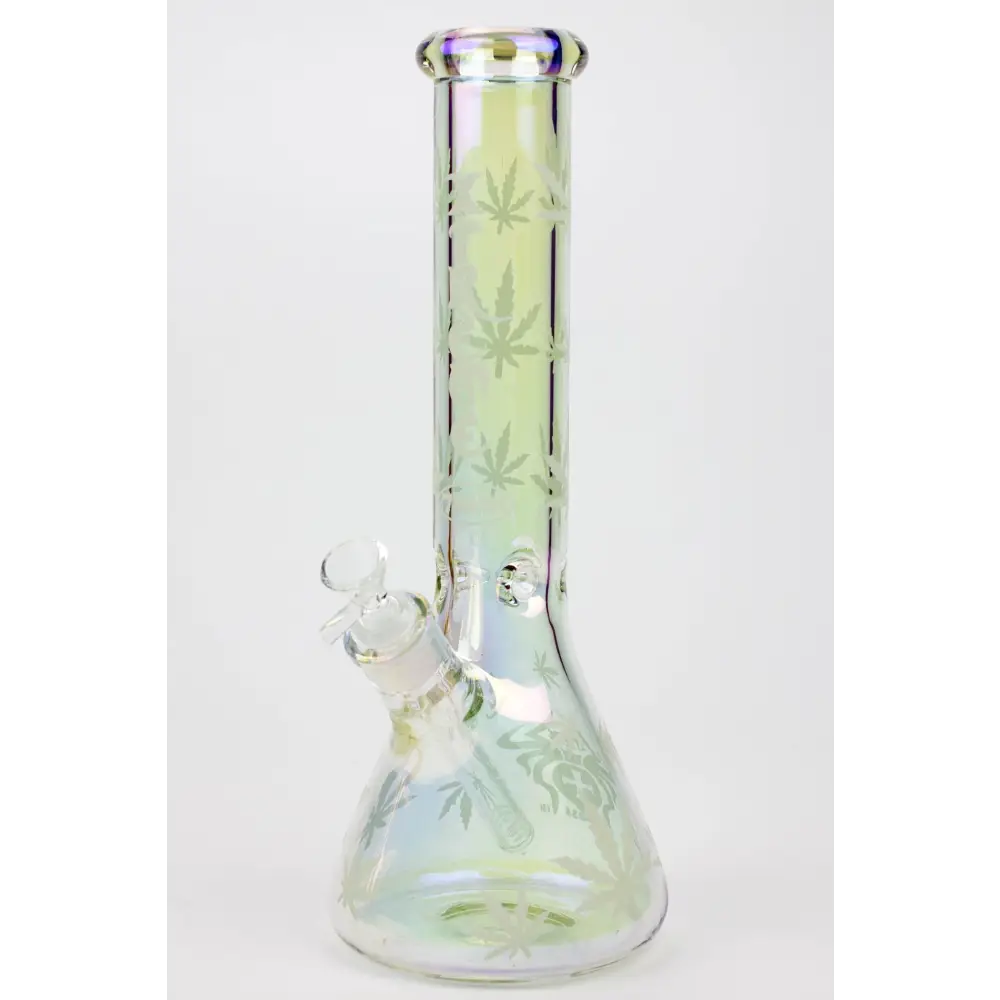 14" XTREME Glass / 7 mm / Leaf Electroplated Glass beaker Bong_7