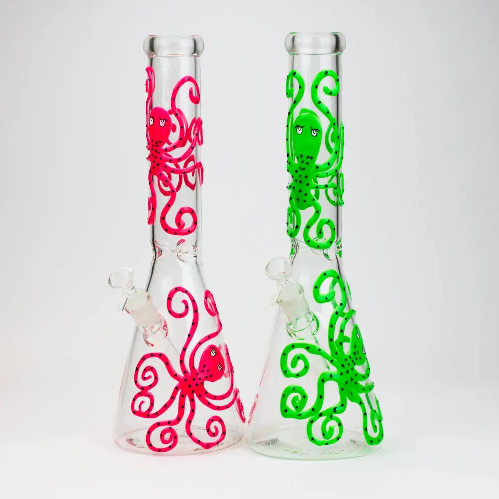 15.5" Glow in the dark beaker glass water bong [AK082]_0