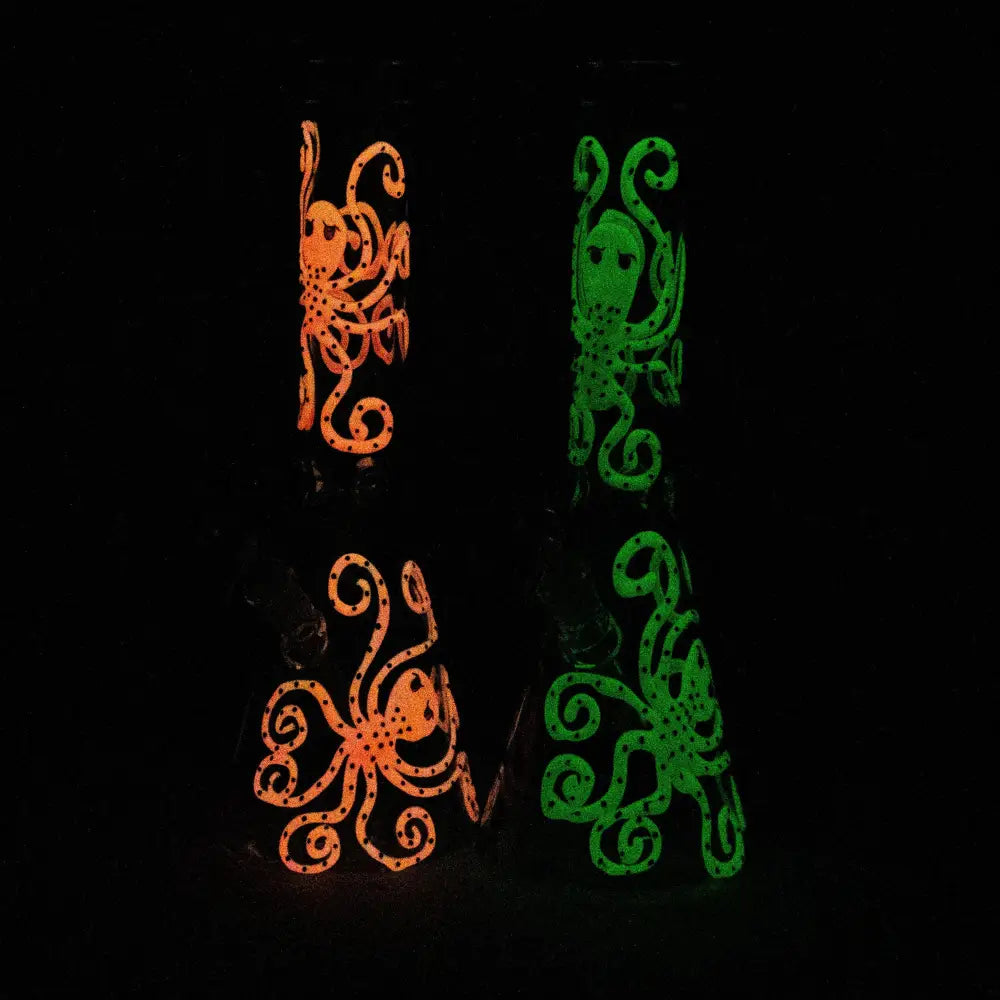 15.5" Glow in the dark beaker glass water bong [AK082]_2