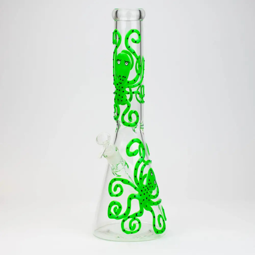 15.5" Glow in the dark beaker glass water bong [AK082]_1