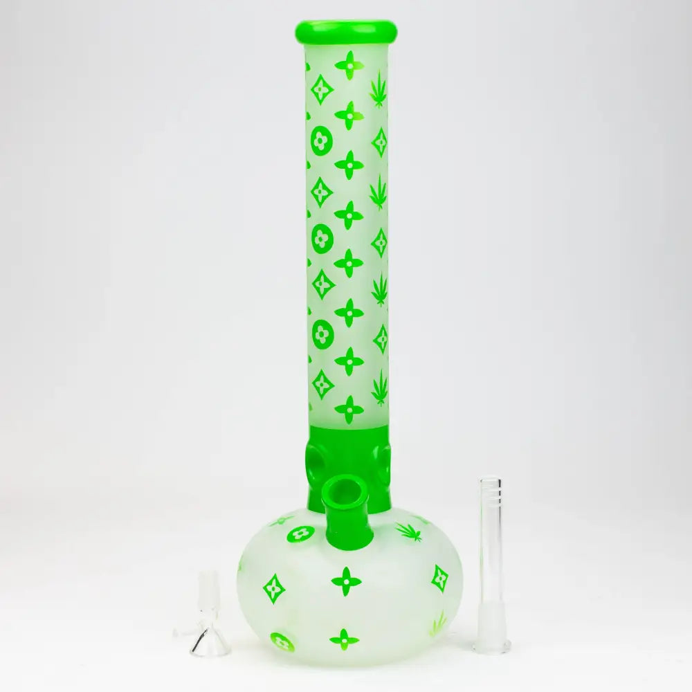 15.5" LX pattern 7 mm frosted glass water bong [AK-K3]_6