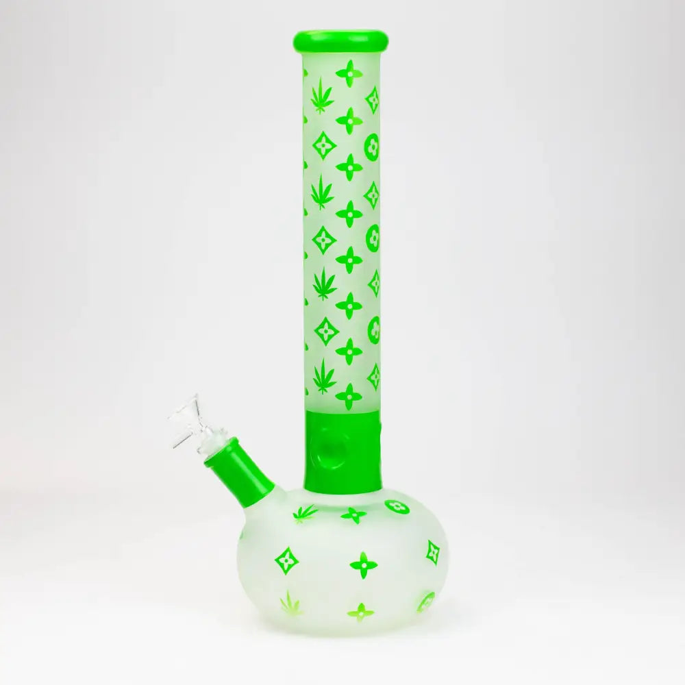 15.5" LX pattern 7 mm frosted glass water bong [AK-K3]_1