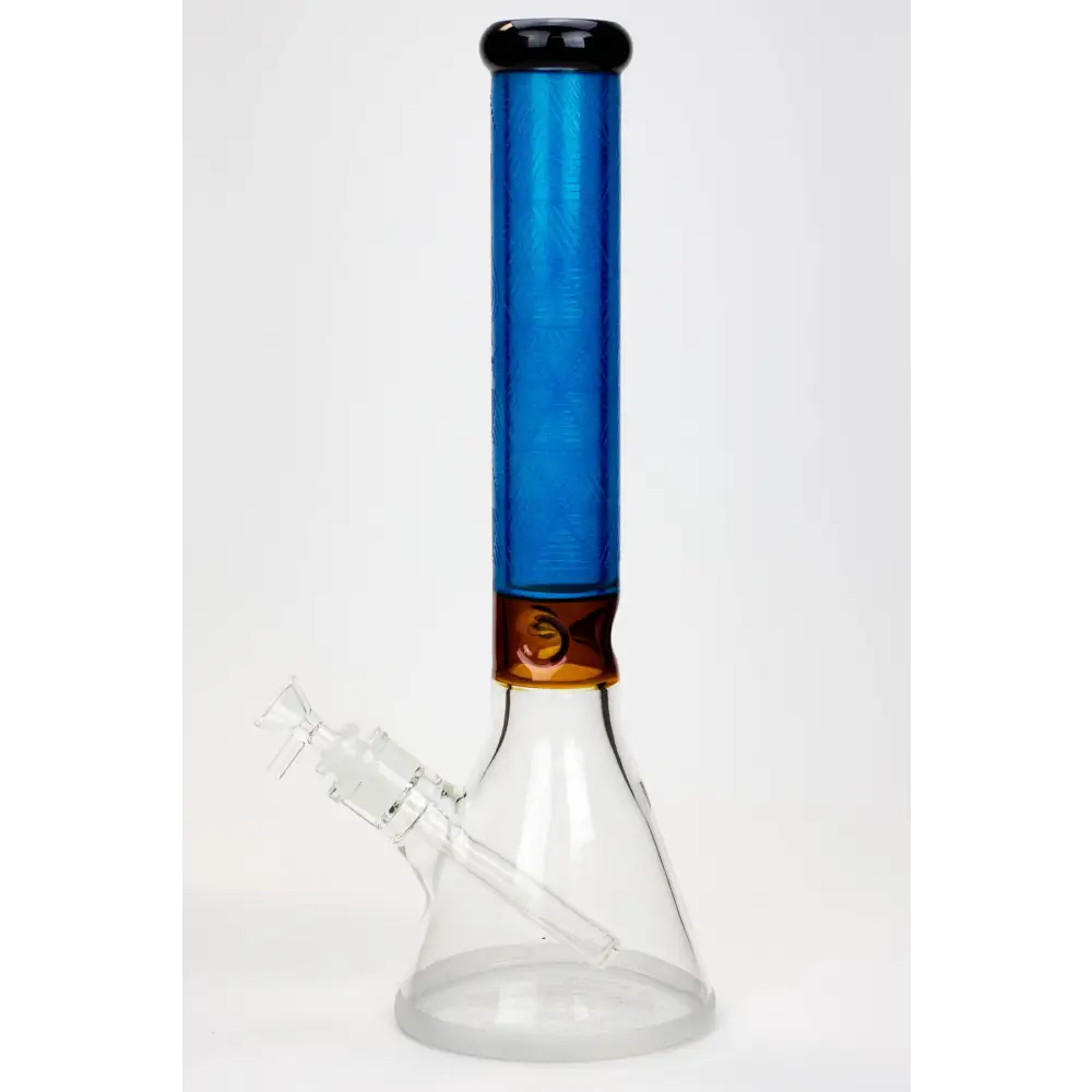 15" Genie 7 mm sandblasted artwork tube glass water bong_10