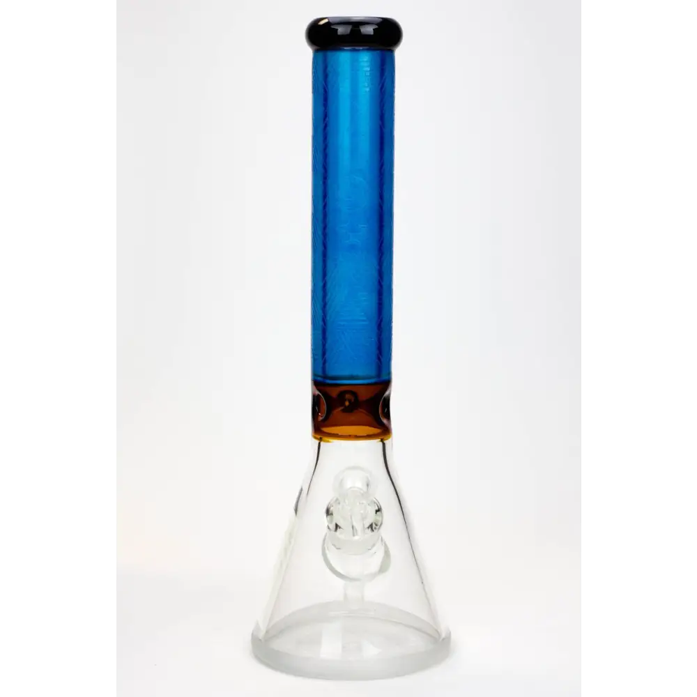 15" Genie 7 mm sandblasted artwork tube glass water bong_11