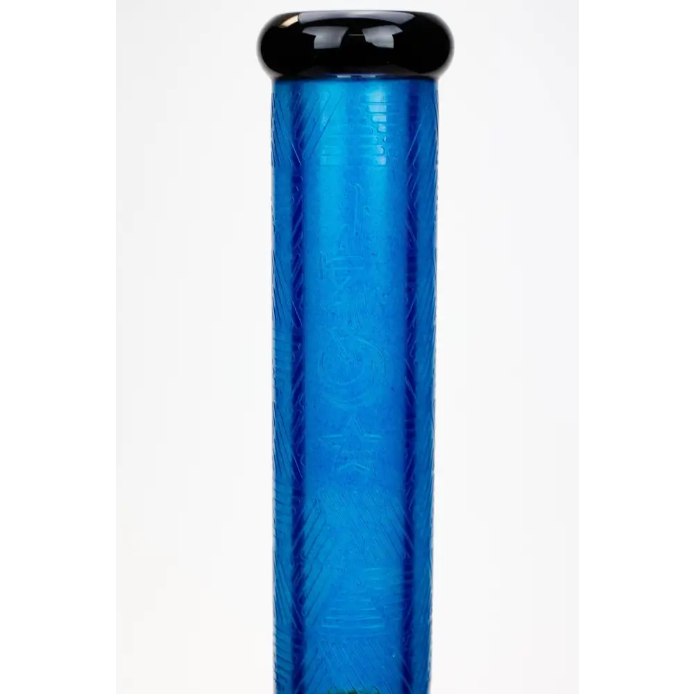 15" Genie 7 mm sandblasted artwork tube glass water bong_12