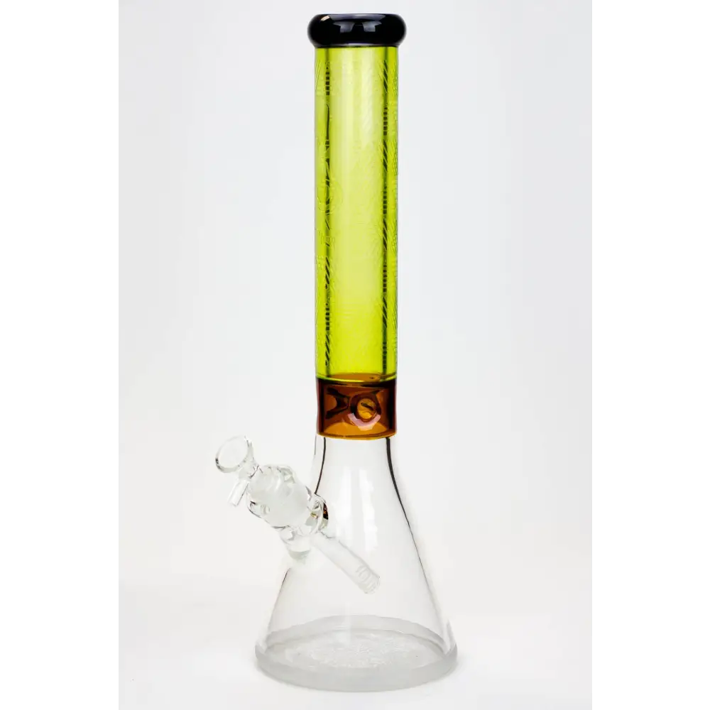 15" Genie 7 mm sandblasted artwork tube glass water bong_9