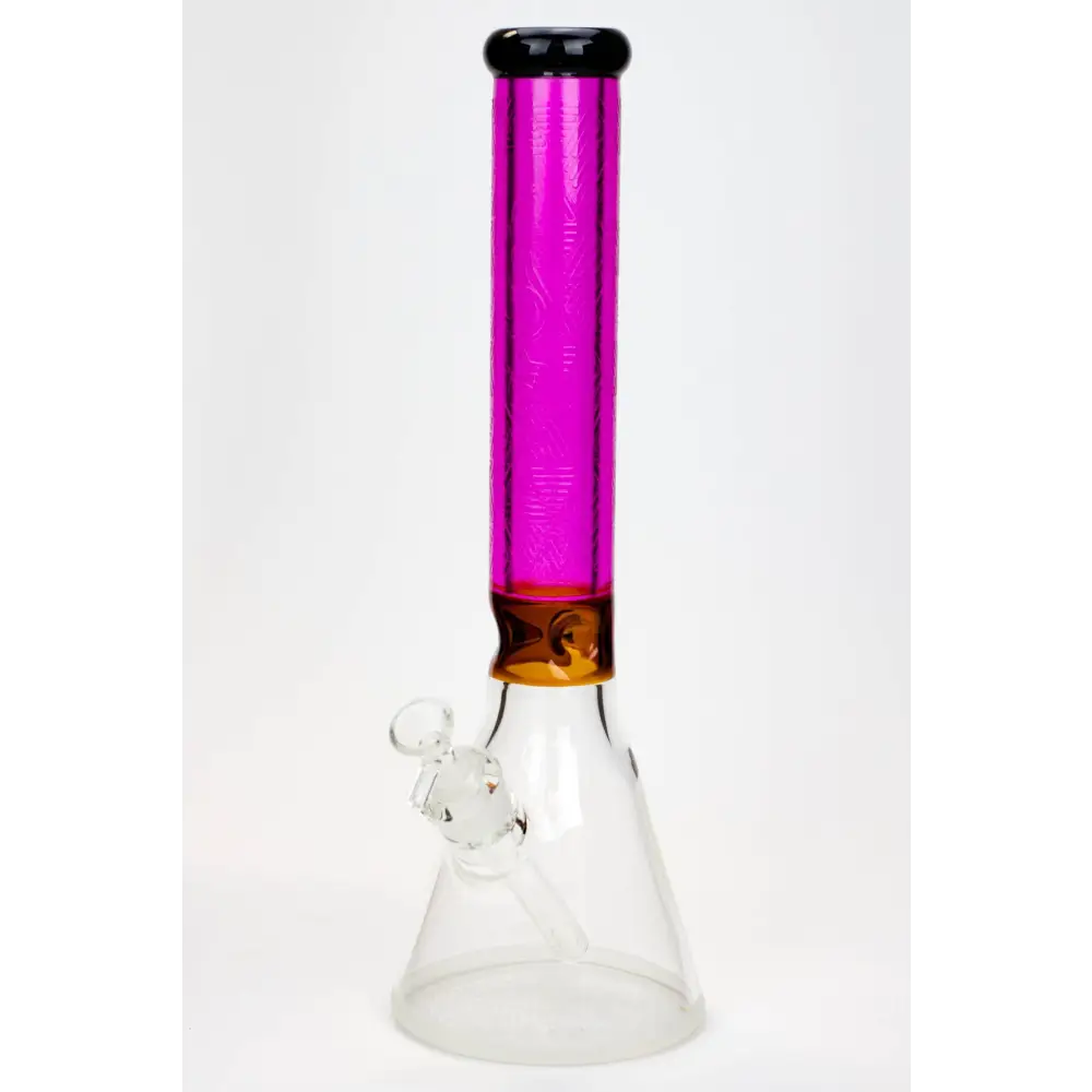 15" Genie 7 mm sandblasted artwork tube glass water bong_8