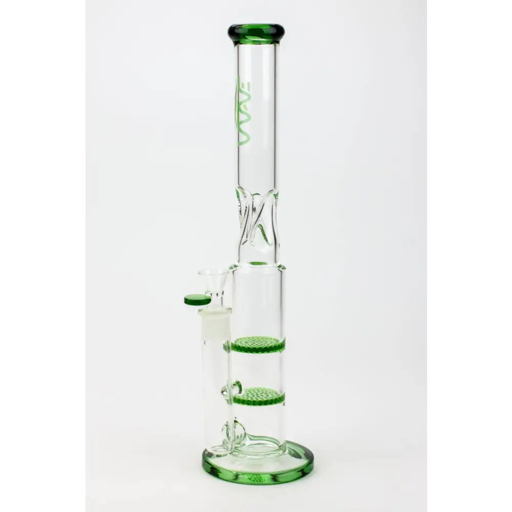 15" WAVE Dual honeycomb glass Bong [W2]_4