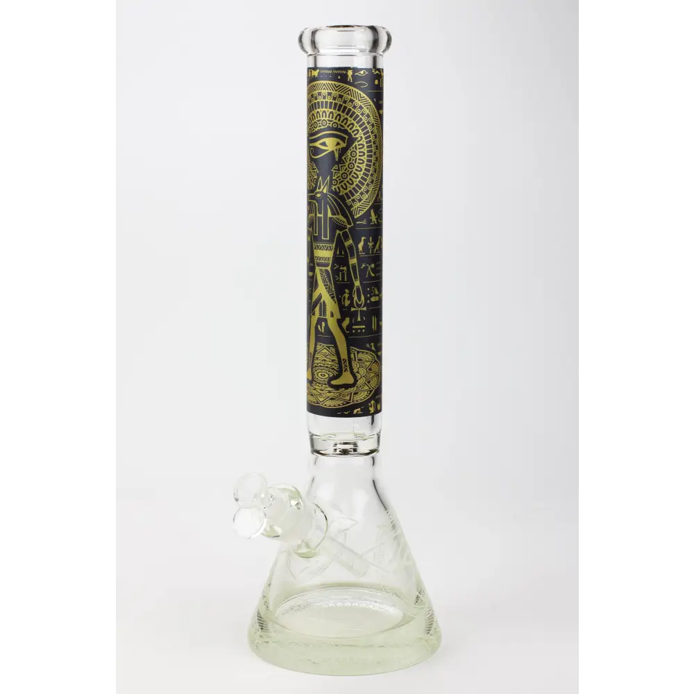 16" Egyptian Hieroglyph / 9 mm / Glow in the dark / Glass Bong  [MG22]_20