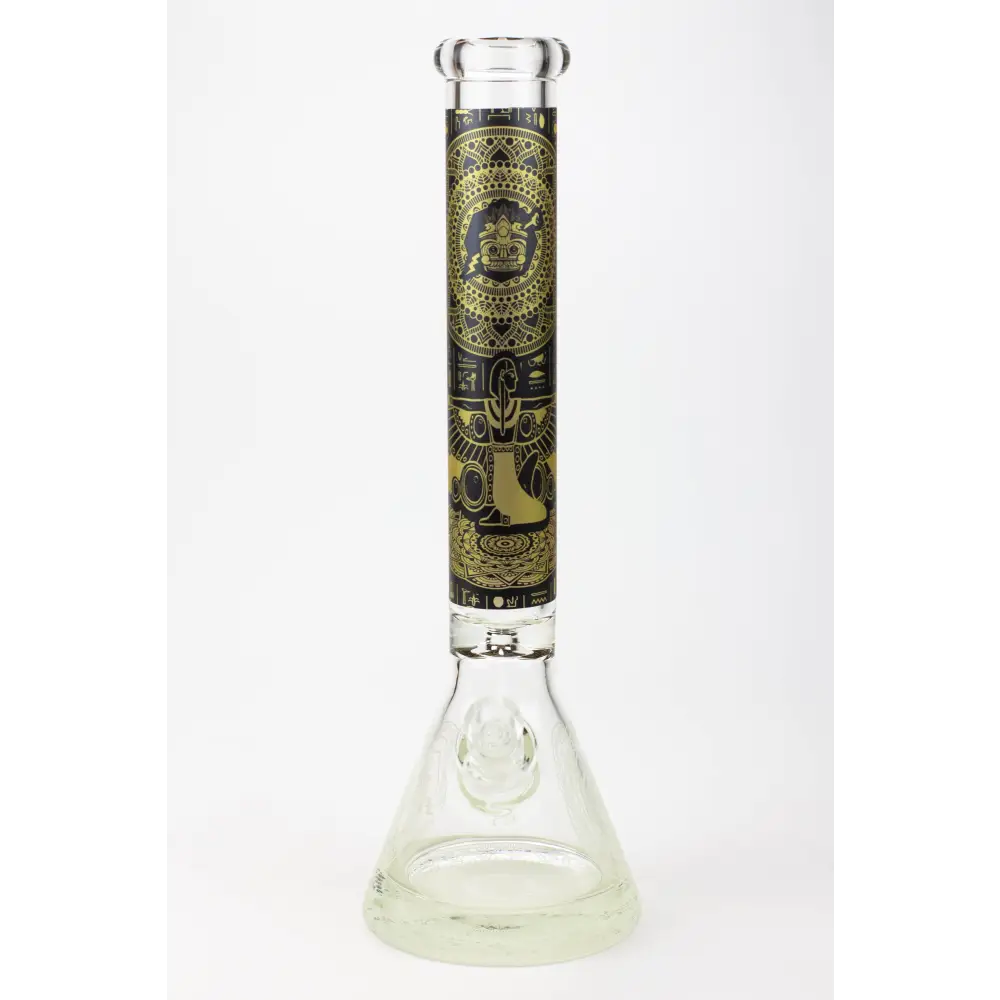 16" Egyptian Hieroglyph / 9 mm / Glow in the dark / Glass Bong  [MG22]_2