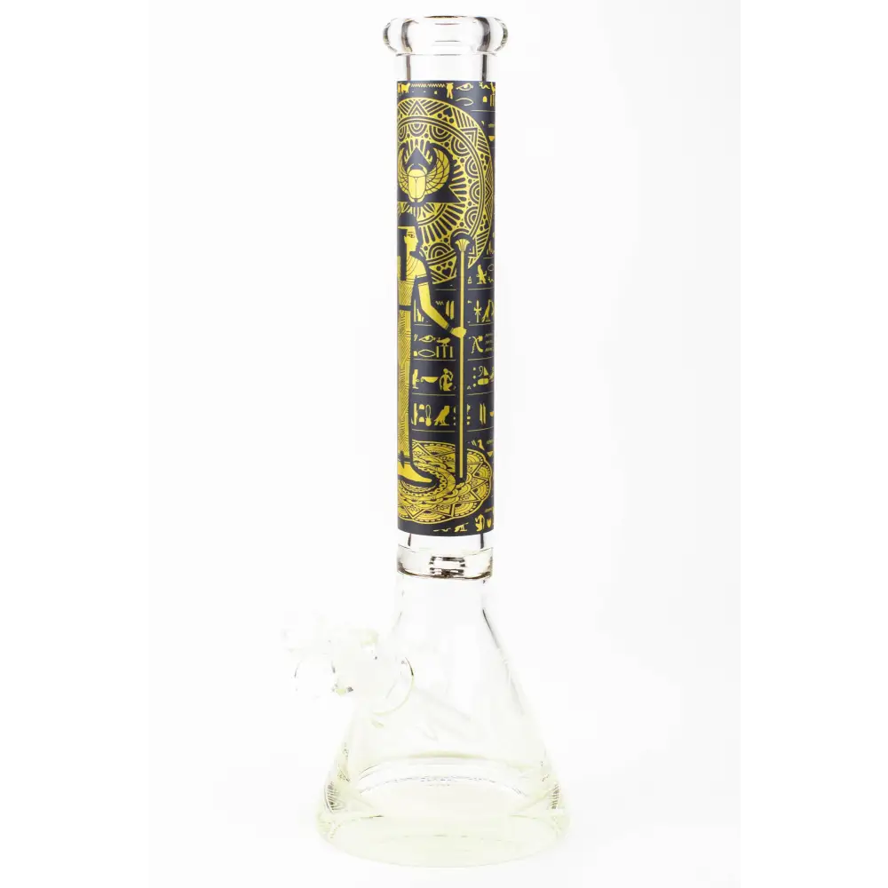 16" Egyptian Hieroglyph / 9 mm / Glow in the dark / Glass Bong  [MG22]_6