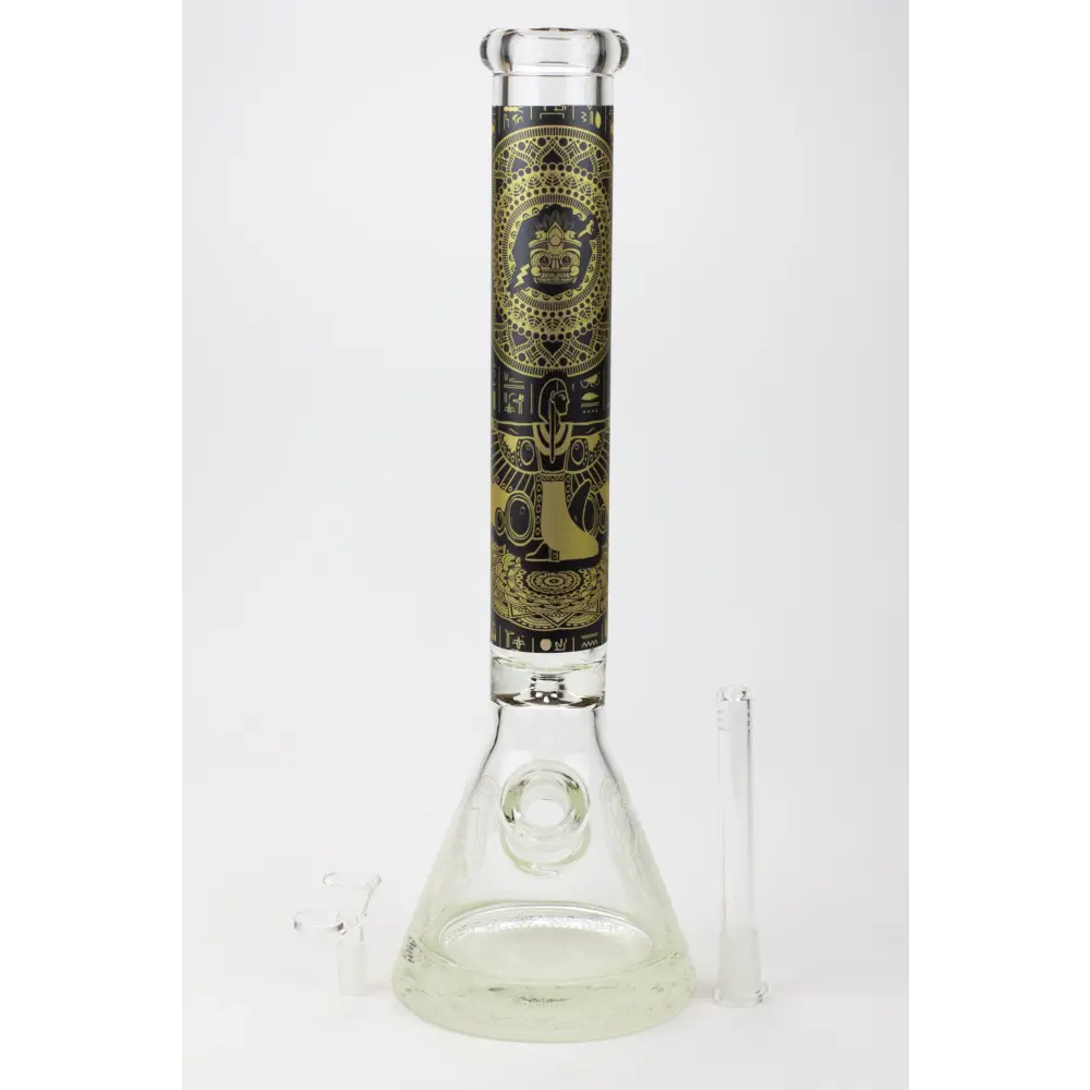 16" Egyptian Hieroglyph / 9 mm / Glow in the dark / Glass Bong  [MG22]_14