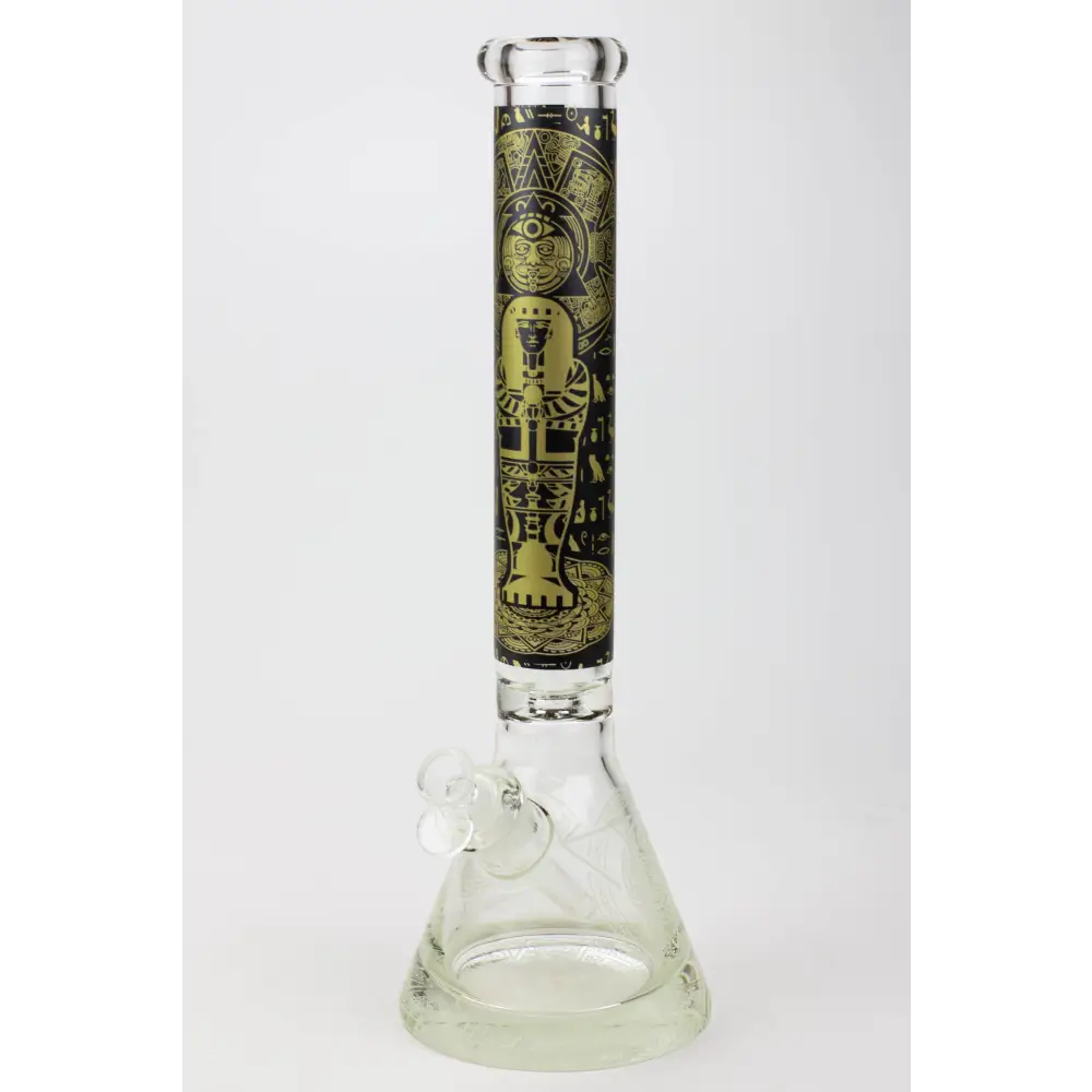 16" Egyptian Hieroglyph / 9 mm / Glow in the dark / Glass Bong  [MG22]_15