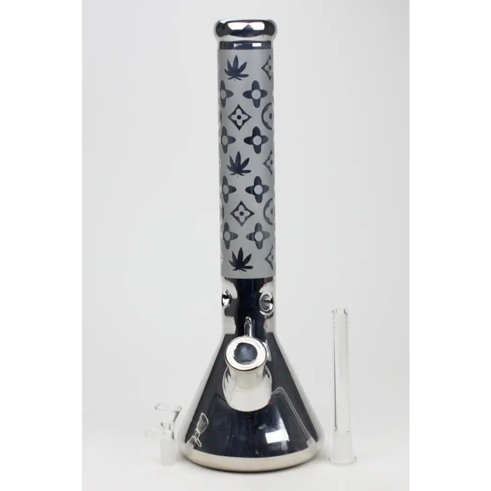 16" Luxury pattern 7 mm metallic beaker bong_2