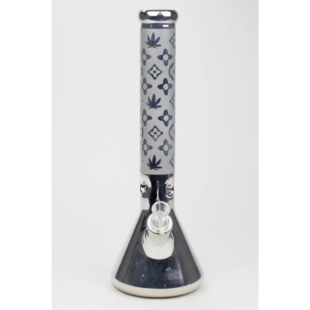 16" Luxury pattern 7 mm metallic beaker bong_8