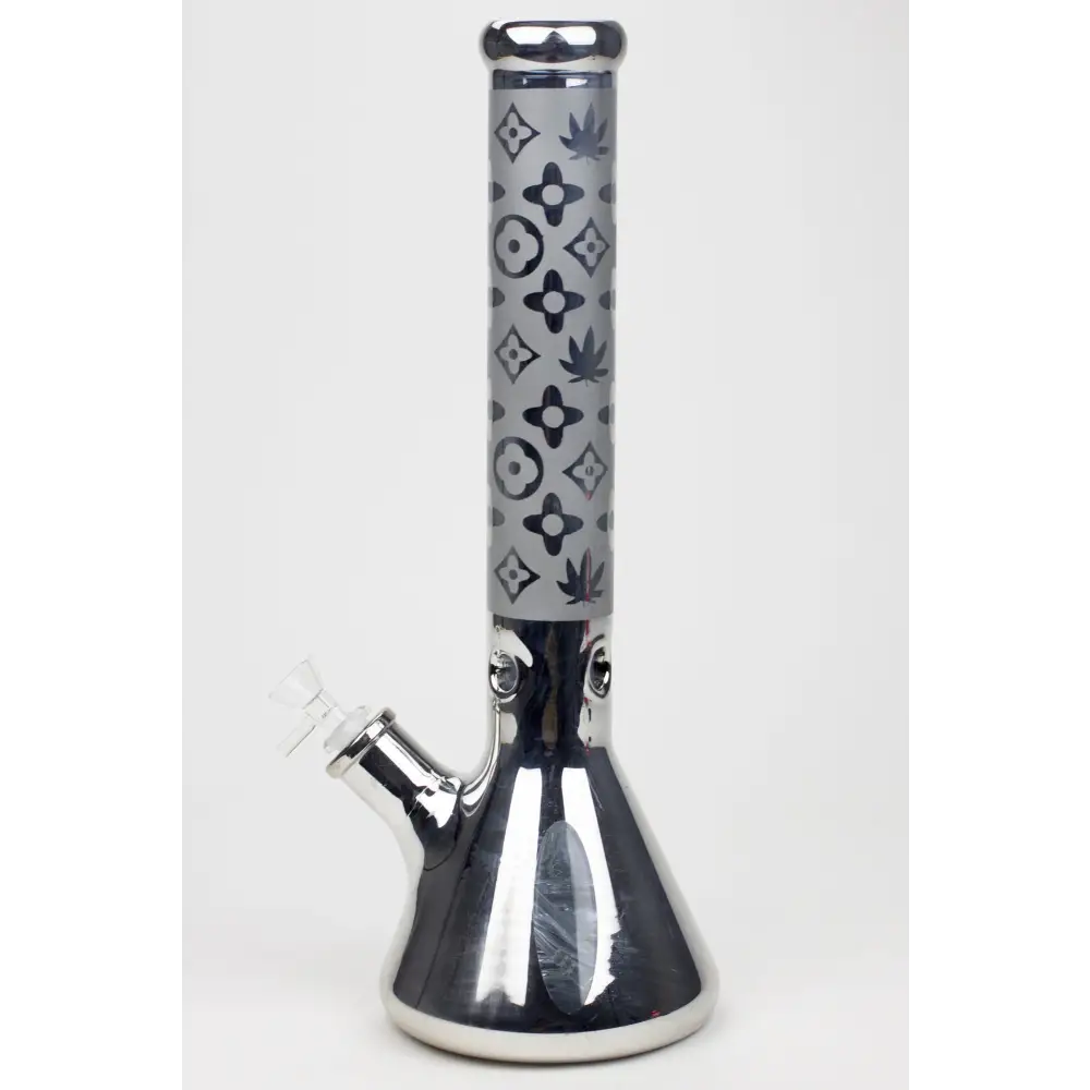 16" Luxury pattern 7 mm metallic beaker bong_7