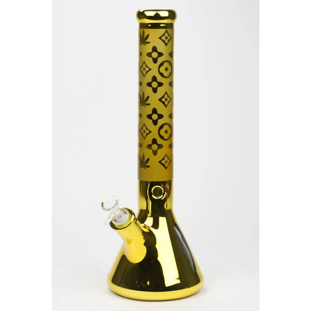 16" Luxury pattern 7 mm metallic beaker bong_5