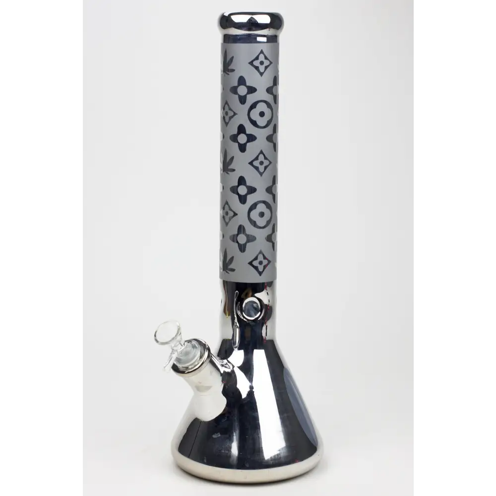 16" Luxury pattern 7 mm metallic beaker bong_4