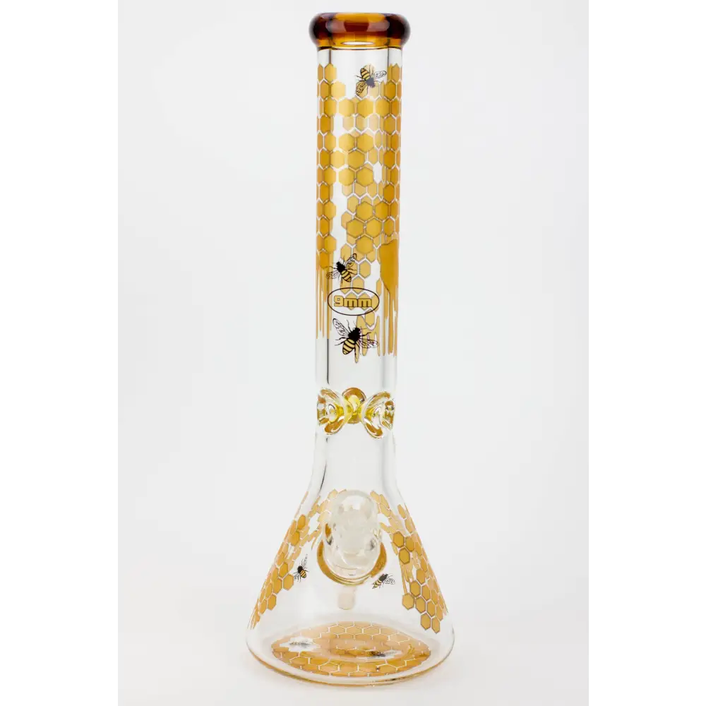 16" SOUL glass BEE / 9 mm / beaker glass bong  [S2076]_10