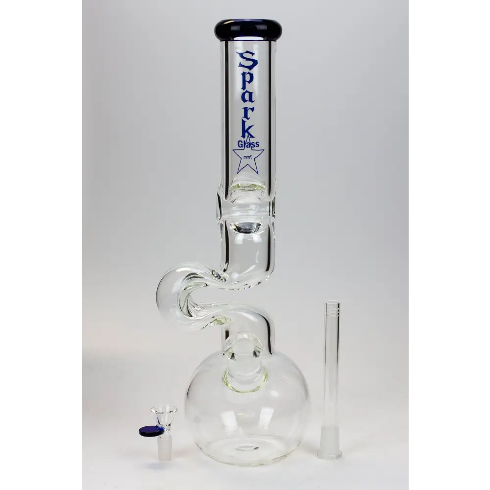 16" Spark 7mm kink zong glass bong_5