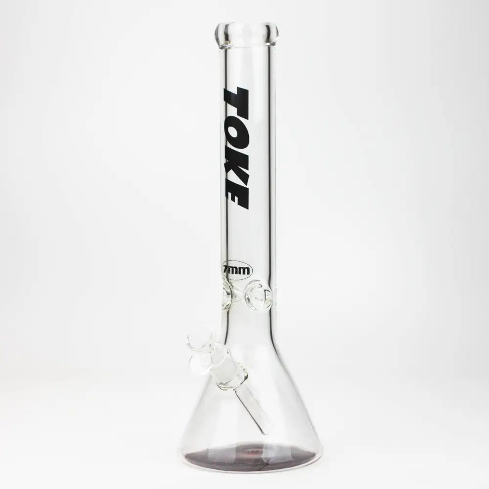 16" TOKE 7 mm glass water beaker bong_4