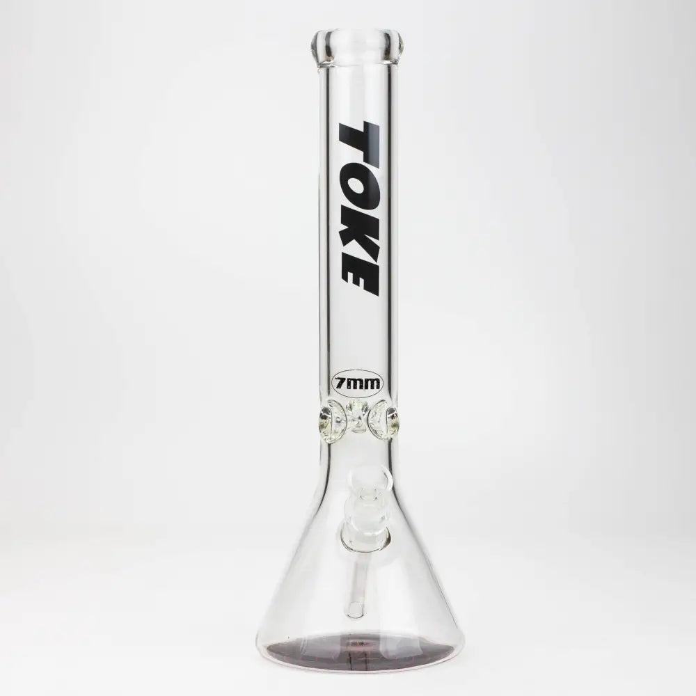 16" TOKE 7 mm glass water beaker bong_7