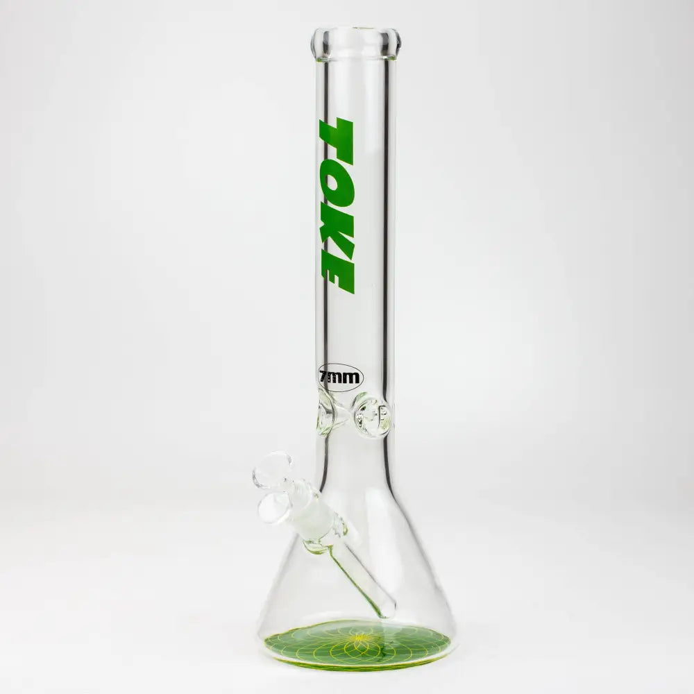 16" TOKE 7 mm glass water beaker bong_5