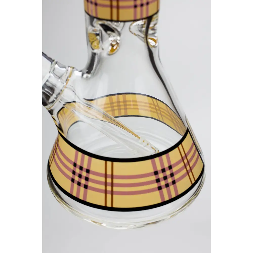 17.5" Check pattern 9 mm glass beaker bong_1