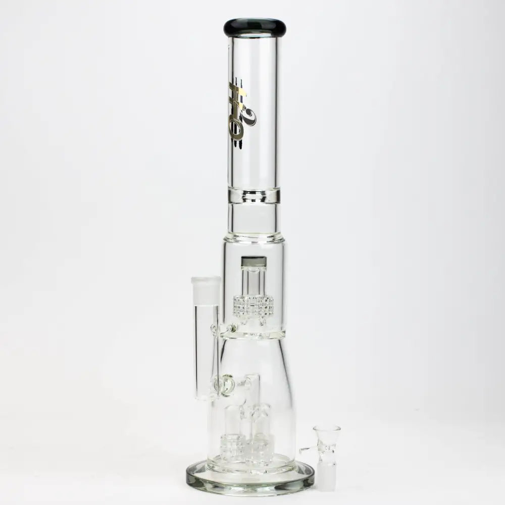 17.5" H2O glass water bong with shower head percolator [H2O-5003]_3