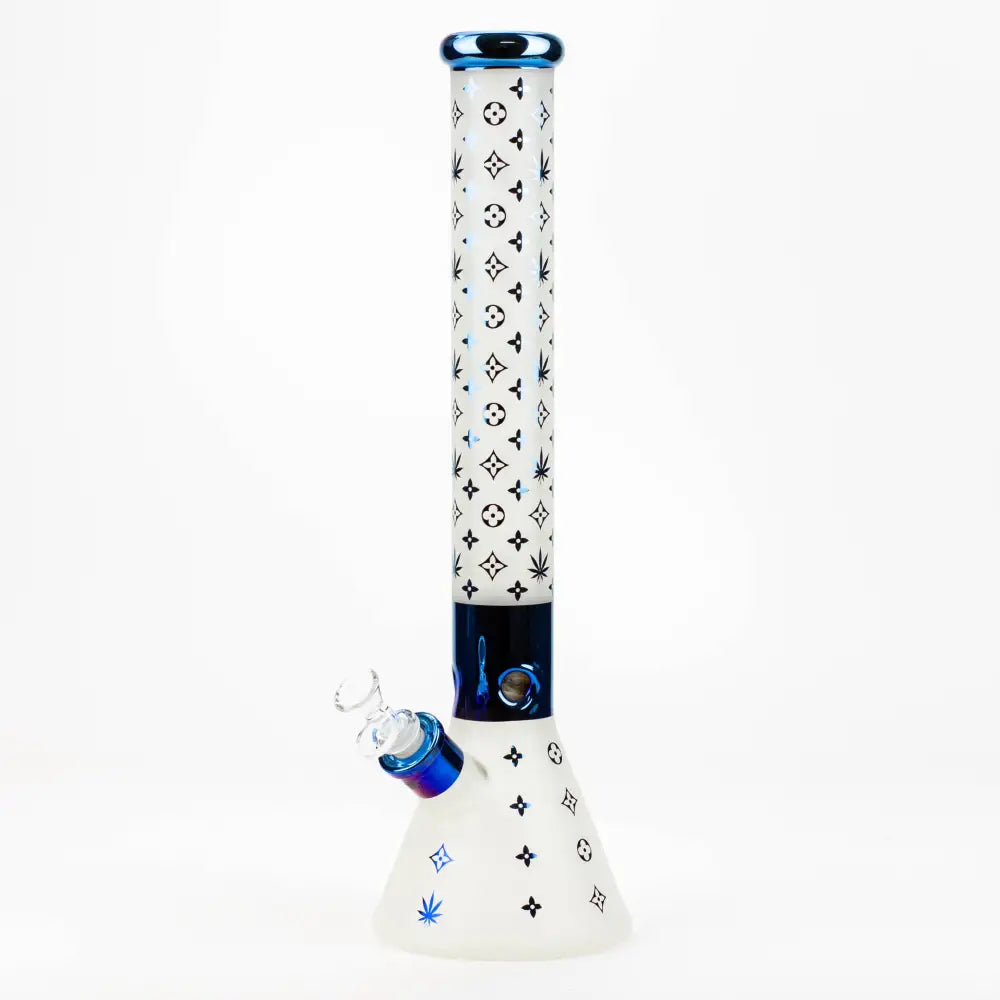 17.5"  Luxury Pattern 7 mm frosted glass beaker bong_8