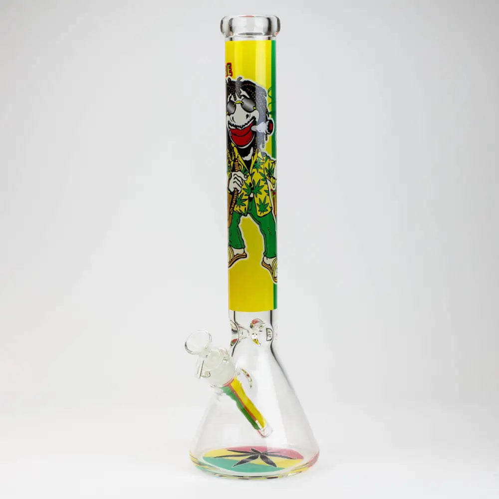 17.5" Rasta Man / 7 mm / classic beaker glass bong_4