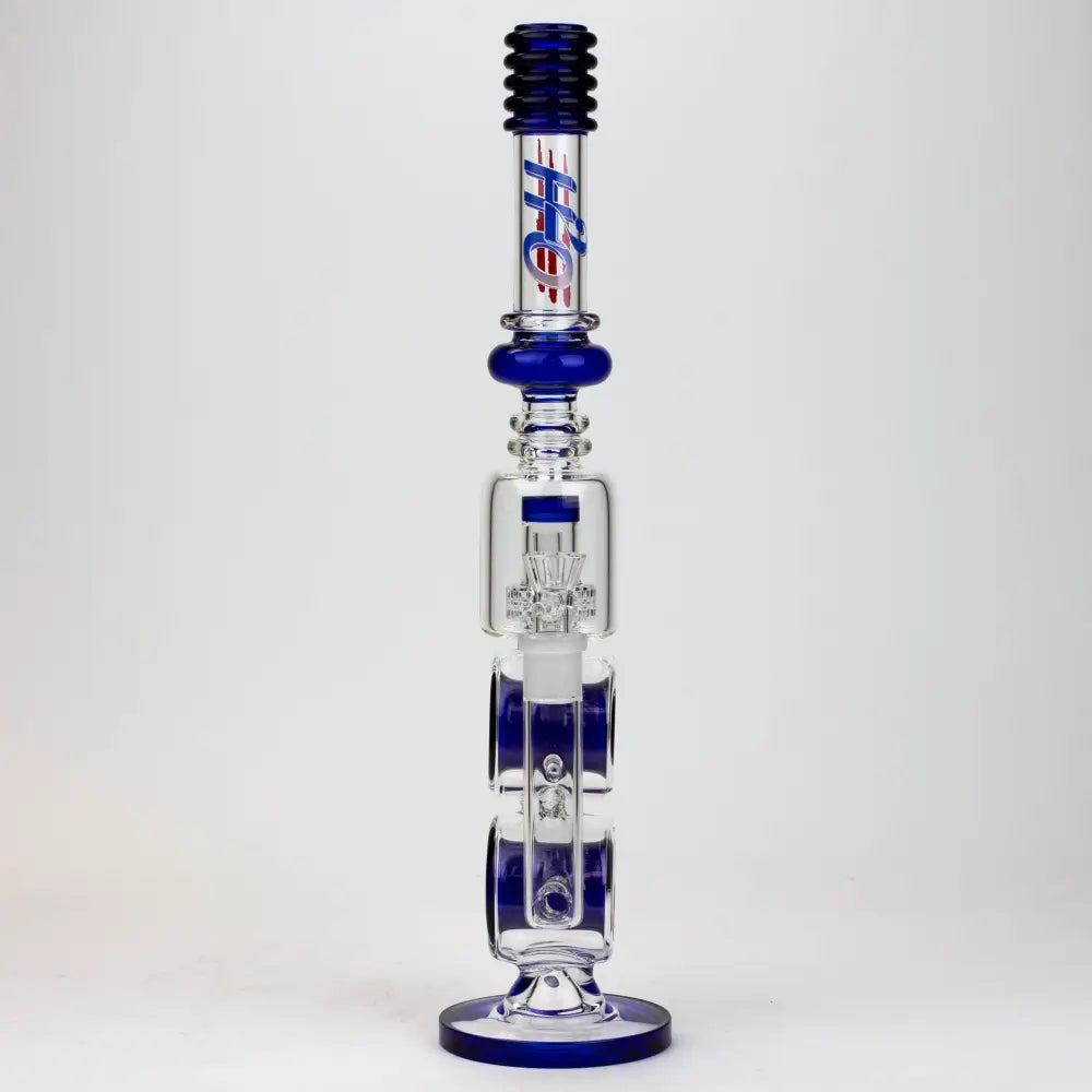 17" H2O Double ring glass water bong [H2O-5006]_8