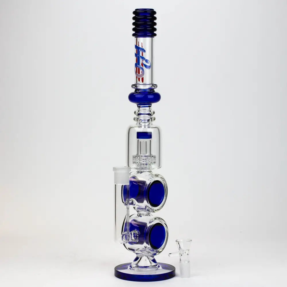 17" H2O Double ring glass water bong [H2O-5006]_3