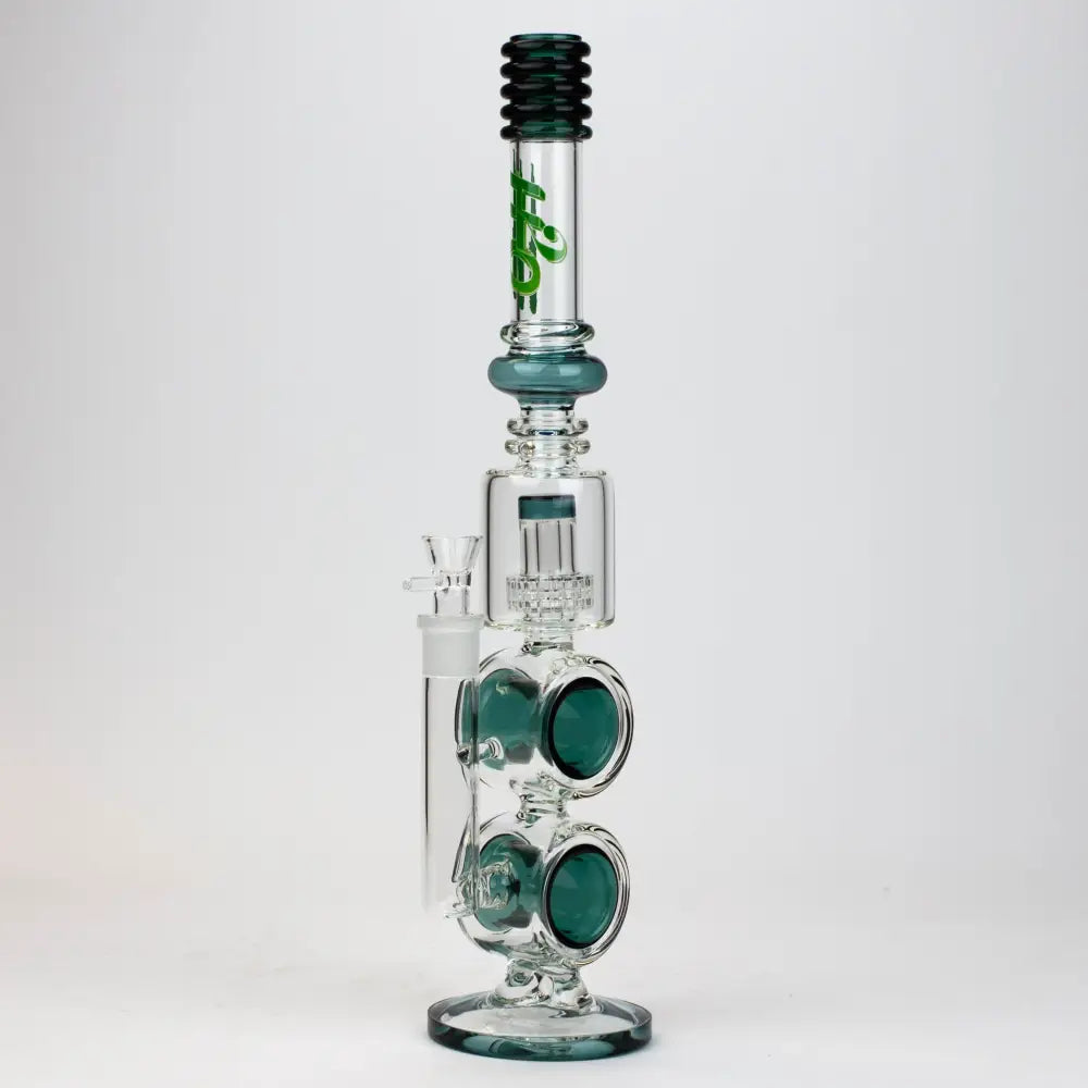 17" H2O Double ring glass water bong [H2O-5006]_5