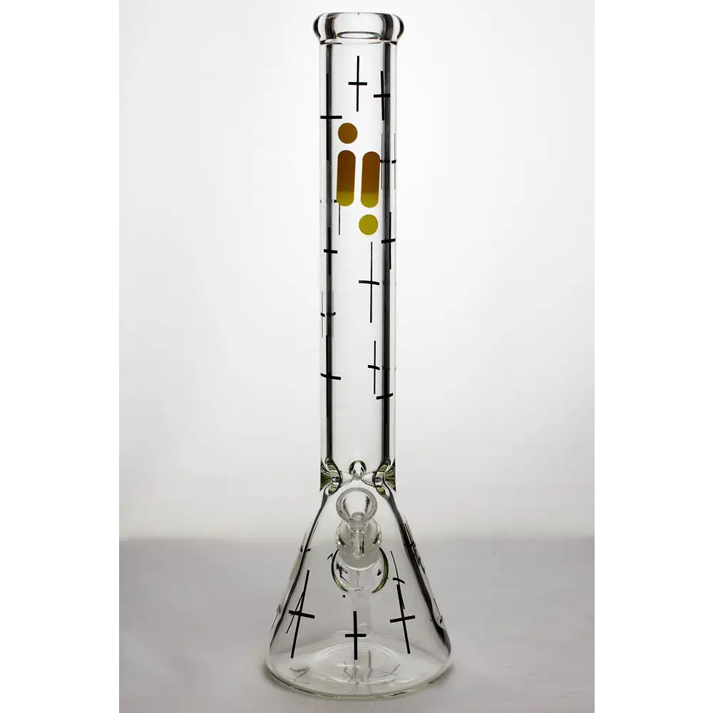 17" infyniti glass cross symbol printed beaker water bong_3