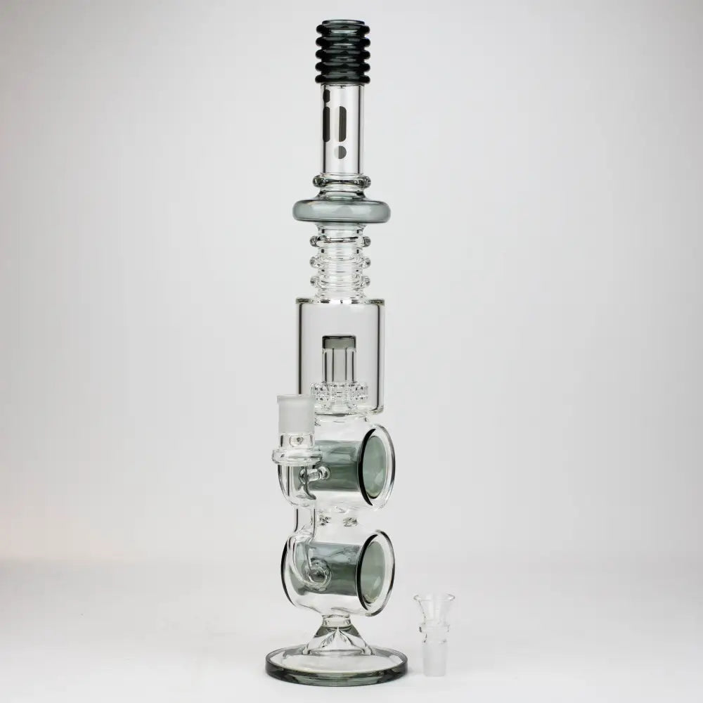 18.5" Infyniti Double ring glass water bong_3