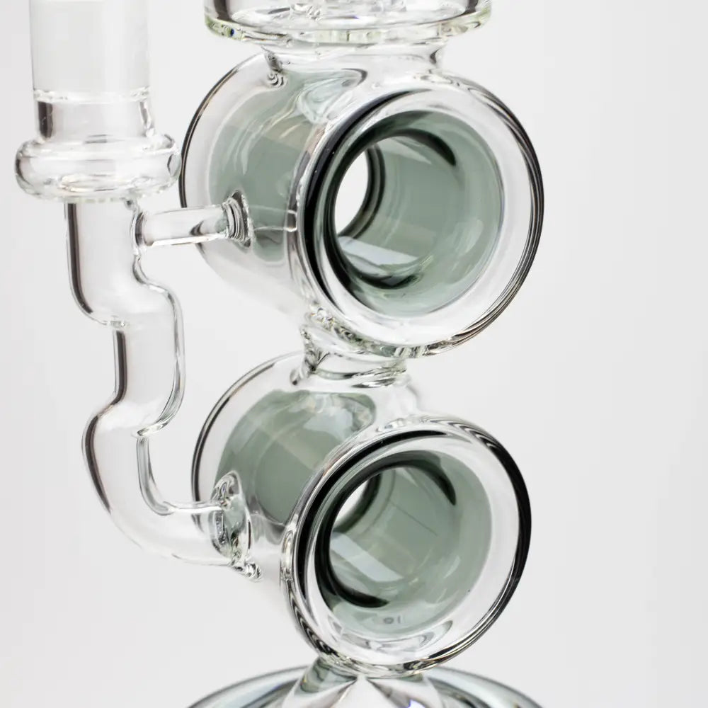 18.5" Infyniti Double ring glass water bong_1