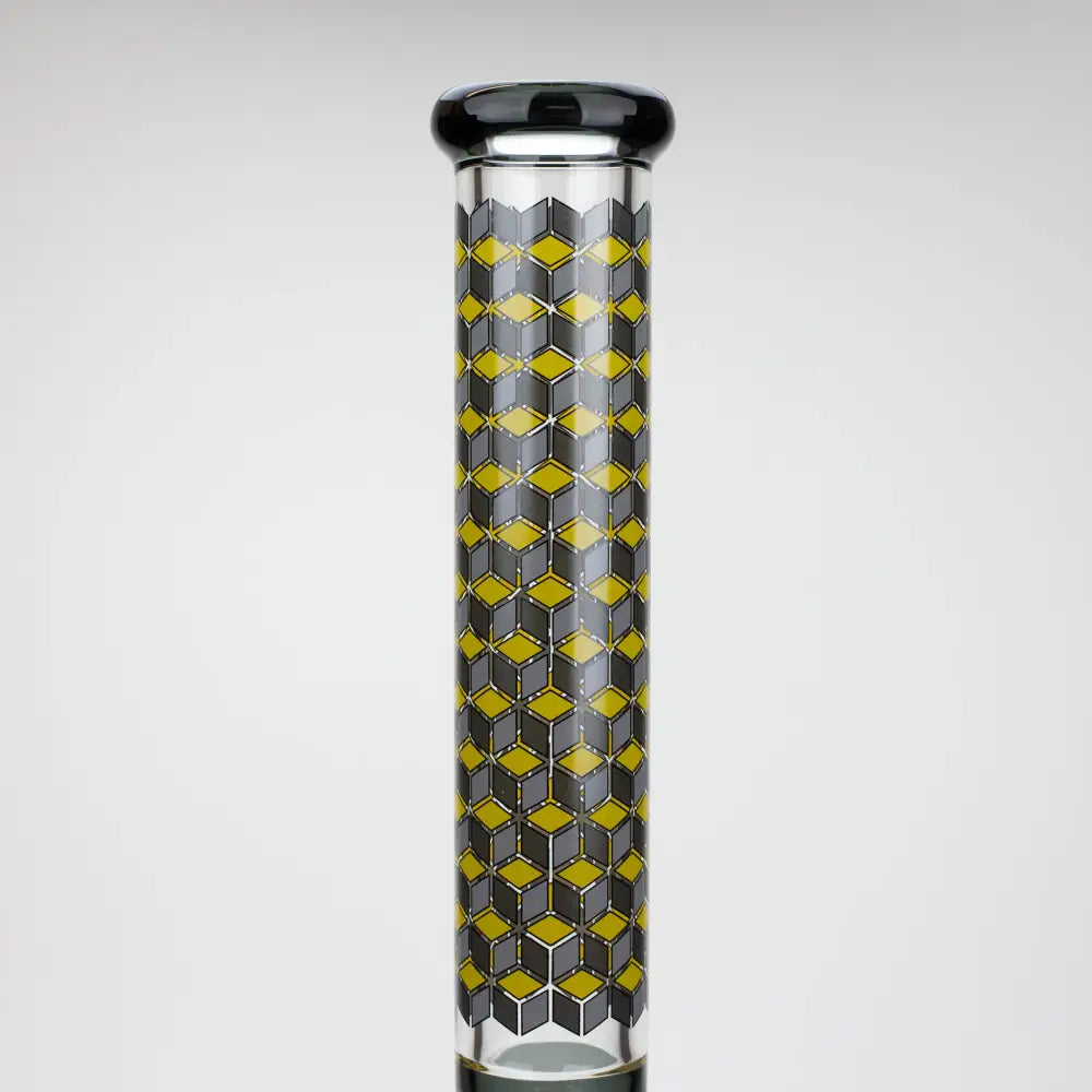 18" Cubic Pattern 7 mm glass water bong_13