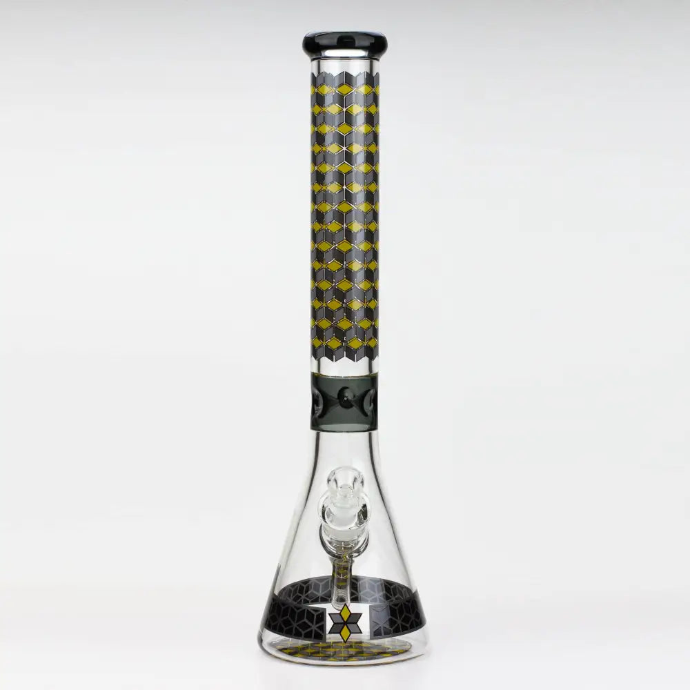 18" Cubic Pattern 7 mm glass water bong_12