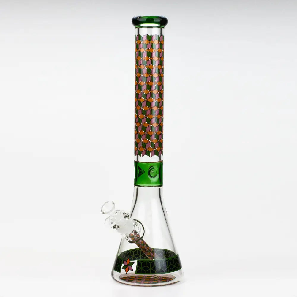 18" Cubic Pattern 7 mm glass water bong_8